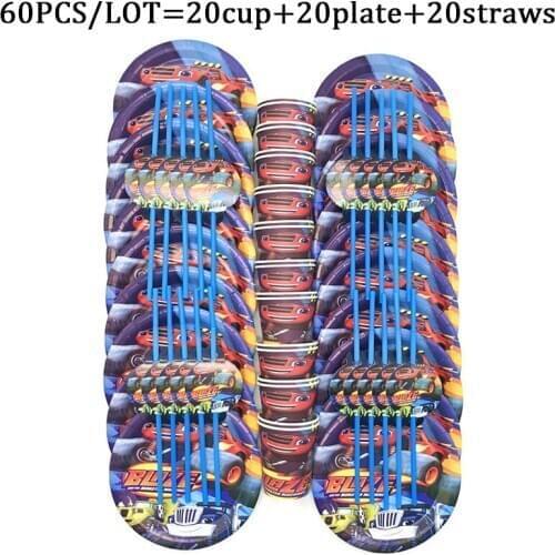 Kids Boys 1st Cartoon Disney Laze And Machines Car Theme Birthday Party Decor Supplies Disposable Cup Plate Straws Tableware Set