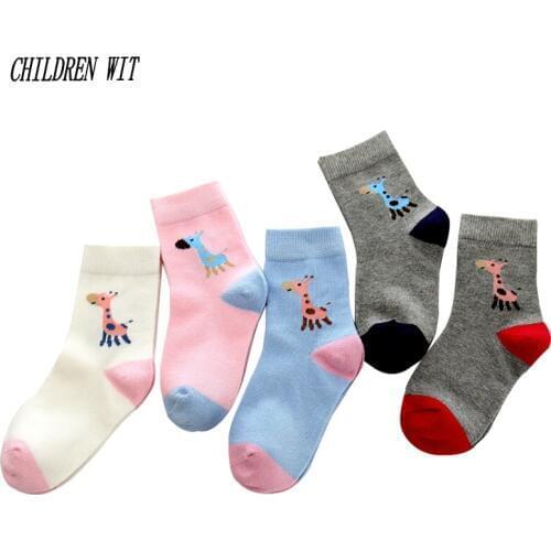 CHILDREN WIT 10 pieces =5 pairs/lot girls socks autumn winter cotton cartoon high quality children socks 1-12 year kids socks