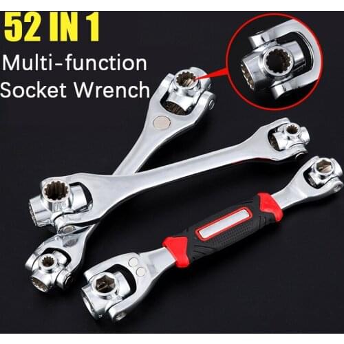 52IN1 Tiger Wrench Socket 360° 6-Point Torque Wrench Universial Furniture Car Repair Spanner Hand Tools With Spline Bolts Torx