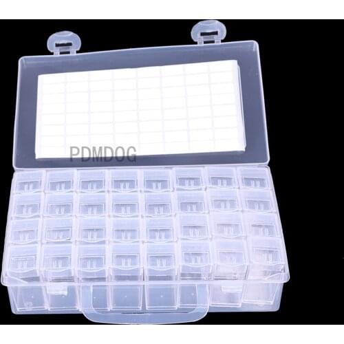 Diamond Painting Tool 56/32 Cells Plastic Storage Box Stickers Funnel Kits for Diamond Painting Embroidery Accessories Bead Case