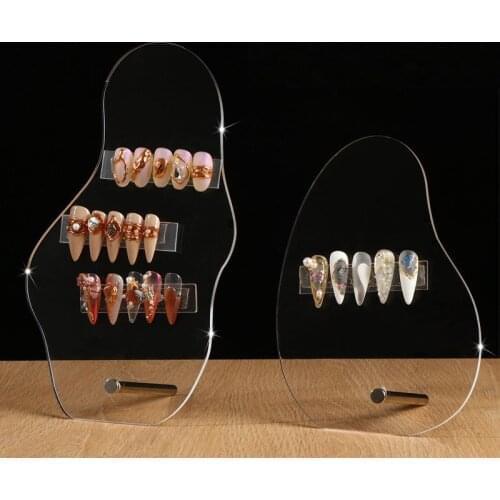 Transparent Nail Art Display Board Acrylic Showing Holder False Nail Tips Sample Display For Nail Art Polish Design Salon Tool