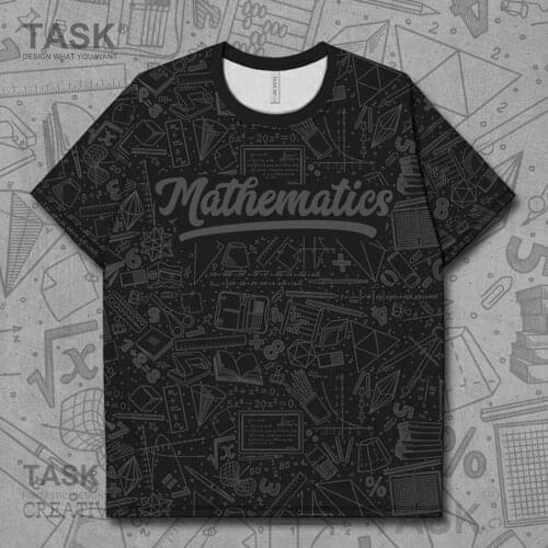Mathematical Math Maths calculation Formula Subject Pattern classics Student Quick Dry t shirt Fitness sporting clothes summer