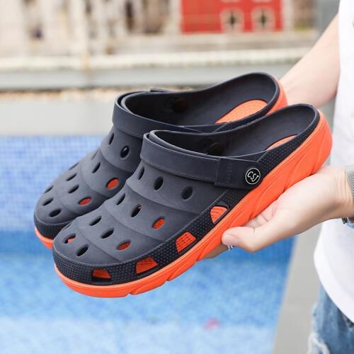 New Men Garden Casual Male Sandals Summer Hole Shoes Rubber Clogs For Men Summer Slides fashion Swimming Jelly Shoes Size 36-45