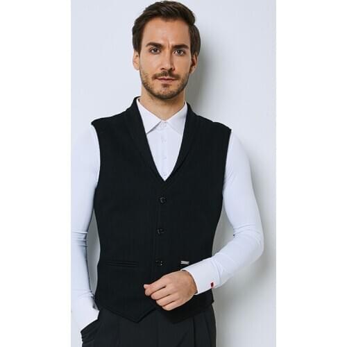 National Standard Dance Vest Modern Dance Top Fall/Winter Male Latin Dance Costumes Professional Performance Clothes DQS6420