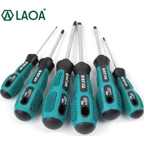 LAOA 6PCS Household Screwdriver Set CR-V Phillips/Straight Screwdrivers Kit Home appliance repair Tools