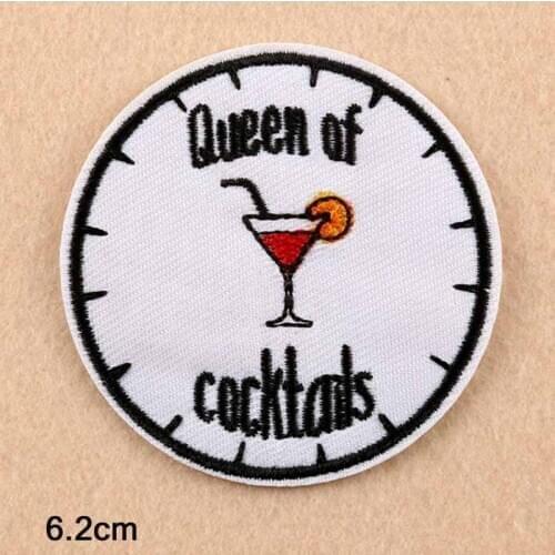 Queen of Cocktails Iron On Patch Clothes Patch For Clothing Boys Embroidered Embroidery Patch Garment Apparel Accessories