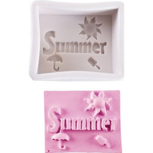 New summer ice sun umbrella 3D silicone cake fondant molds decoration soap candle mould