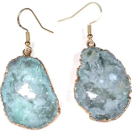 New Nature Agates Earrings A Pair Irregular Phnom Penh for Women Wearing Jewelry Earrings Best Gift Size 20x25-25x35mm