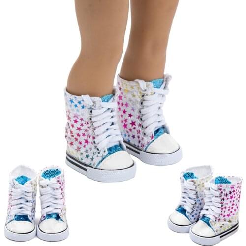 Doll Shoes Clothes Handmade 7CM Boots For 18Inch American&43CM Baby New Born Doll Accessories for Generation Girl`s Toy DIY