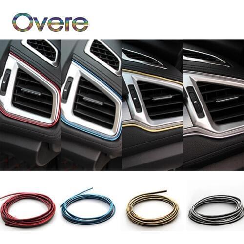 Overe 5m Car Interior Decorative Thread Stickers Trim Strip For Mercedes W205 W203 Volvo XC90 S60 XC60 V40 Alfa Romeo 159 156