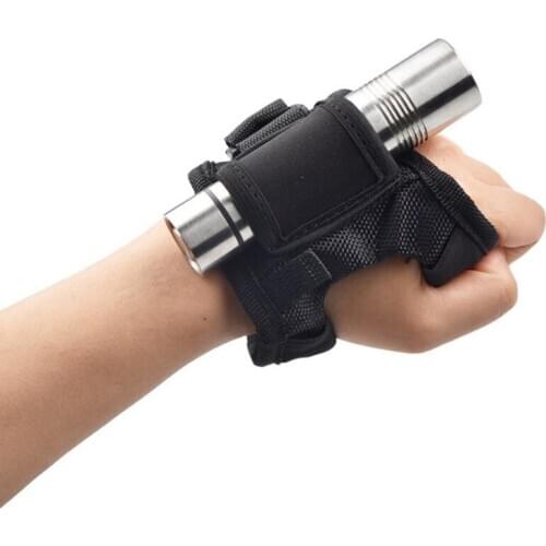 Underwater Scuba Diving LED Torch Flashlight Holder spearfishing Neoprene Hand Arm Mount Wrist Strap Sports Gloves 1