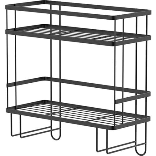 Bathroom Over The Toilet Storage Shelf, 2-Tier Metal Bathroom Organizer Toilet Paper Holder, No Drilling