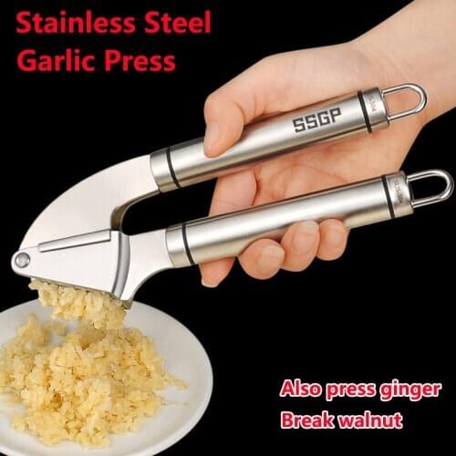 High quality Stainless Steel 304 garlic presses / manual ginger grater / sus walnut cracker multifunctional kitchen tools