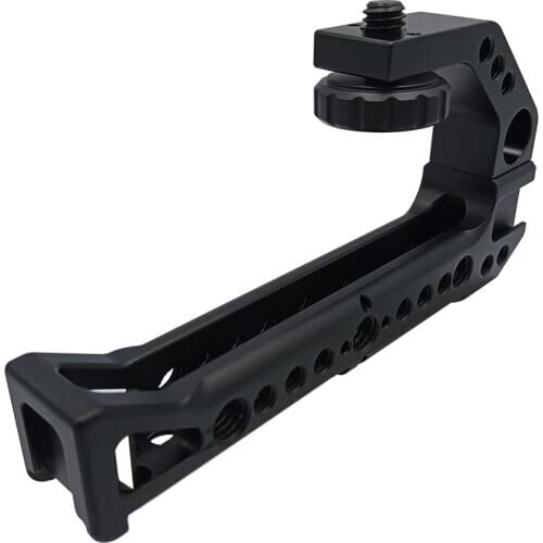 Camera Cage Handle,Top Handle Grip Hot Shoe Cold Shoe Cheese Handle with Anti-Off Designed Cold Shoe Adapter to Mount Microphone