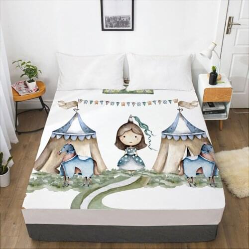 Cartoon Childrens Elastic fitted sheet bed sheet With An Elastic Band 160x200 Mattress Cover Bed cover for kids baby princess