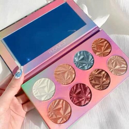 Eyeshadow Palette Shimmer Matte 8 Color Diamond Glitter Metallic Eyeshadow Pallete Nude Pigmented Makeup Palette Cosmetic