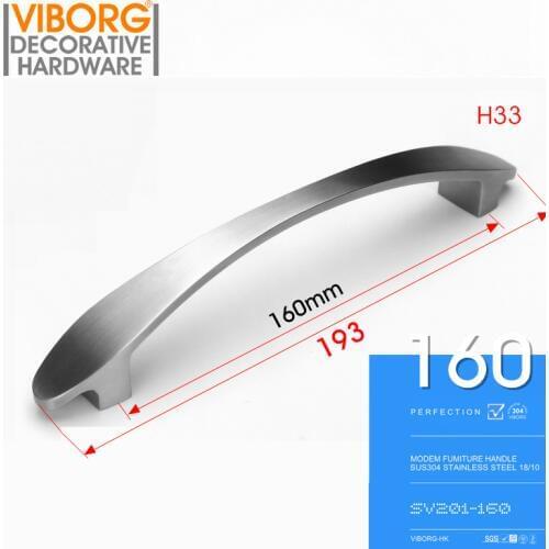 VIBORG Deluxe 160mm 304 Stainless Steel Casting Modern Kitchen Cabinet Cupboard Door Handle Drawer Pulls Handles Knobs,SV201