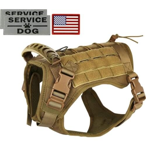 Tactical Service Dog Vest Harness Outdoor Training Handle Water-Resistant Comfortable Military Patrol K9 Dog Harness with Handle