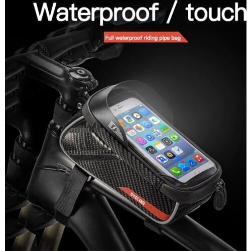 Hard Shell Bicycle Bag Mountain Bike Front Beam Bag Upper Tube Waterproof Mobile Phone Bag Saddle Bag Riding Equipment