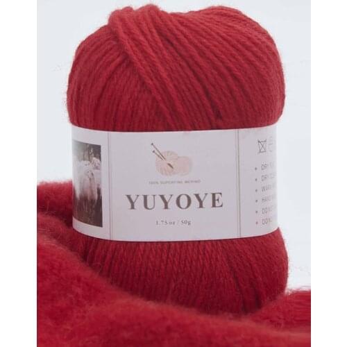 YUYOYE 100% Merino Wool Yarn Hand Knitting 4-Ply Soft Warm Crochet Yarn Hand-knitted Worsted Wool Yarn DIY Knitting Baby Sweater