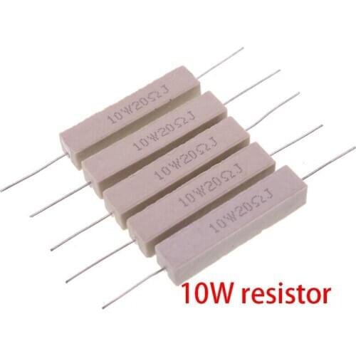 10pcs 10W Cement resistance resistor 10 15 20 25 ohm 10R 15R 20R 25R