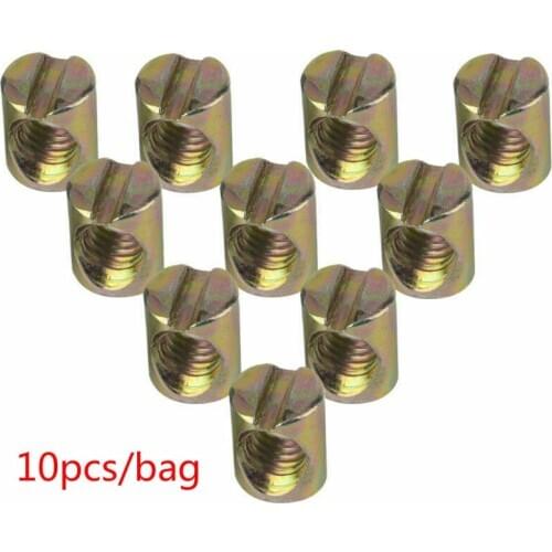 10pcsm6 slotted / Phillips barrel nut bolt cross pin slotted hammer embedded nut bed chair furniture color galvanized