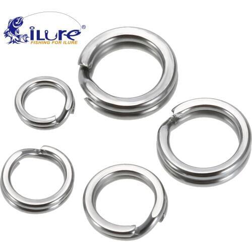 100 Pcs Fishing Split Rings for Crank Hard Bait Connectors Stainless Steel Double Loop Split Open Carp Tool Fishing Accessories