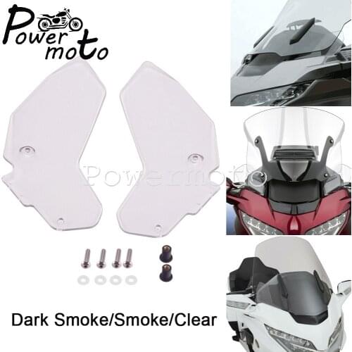 2x Smoke/Clear Motorcycle Front Wind Deflector Fairing Panel Side Windshield Wind Screen Case For Honda Gold Wing GL1800 2018-up