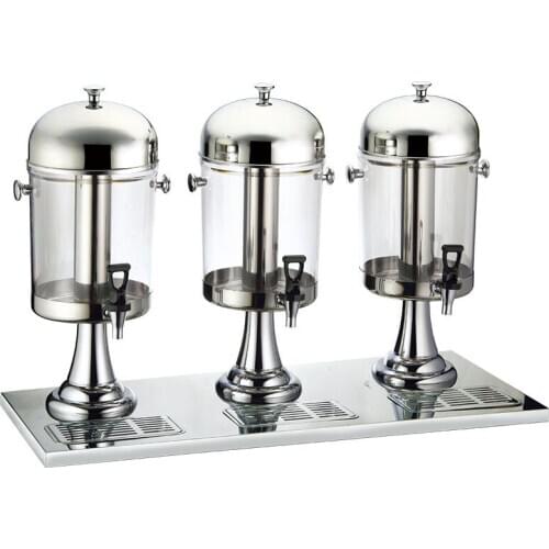 3*8L Stainless Steel Three-head Juice Dispenser Commercial Buffet Milk Beverage Machine Cold Drink Machine