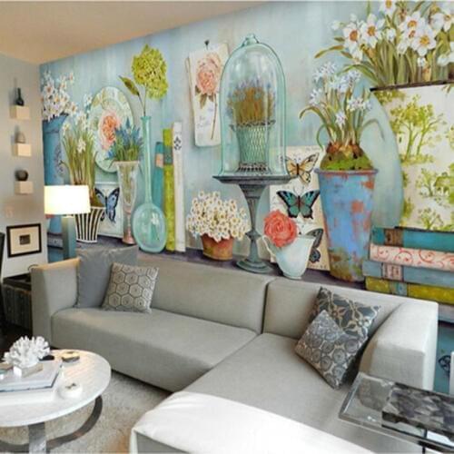 Custom 3d wallpaper mural flowers oil painting floral murals for living room bedroom sofa background decorative wallpaper