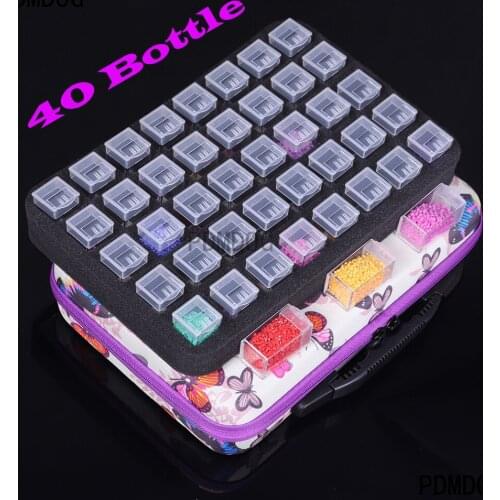 40 bottles square diamond painting accessories container storage bag box suitcase 5D butterfly diamond embroidery tool handbag