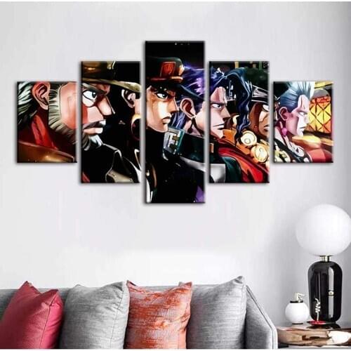5 Piece Wall Art Canvas Anime Manga Joe Family Figure Posters And Pictures Modern Bedroom Decoration The Wall Paintings