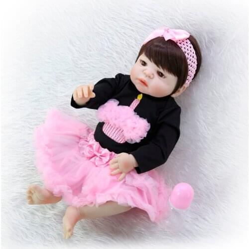 57cm Full Body Silicone Reborn Baby Doll Toys Lifelike girl princess bebes reborn toddler bonecas children gift