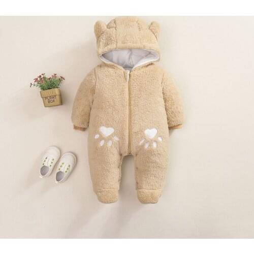 Baby Footies Rompers Winter Warm Long Sleeve Coral Fleece Newborn Baby Boy Girl Clothes Infant Jumpsuit Animal Overall Pajamas