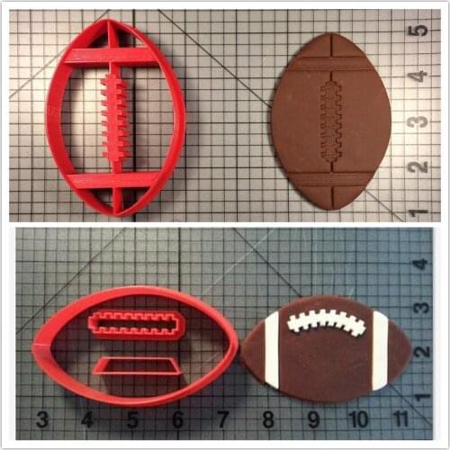 Football Cookie Cutter Kitchen Baking Supplies Cake Icing Decorative Tools Set With Various Patterns 3D printed Custom Seals