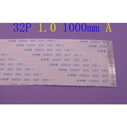 1pcs 32Pin Flat flexible cable FFC FPC LCD cable AWM 20624 80C 60V VW-1 FFC 1.0MM Pitch Length 1000mm Same Side width 33mm