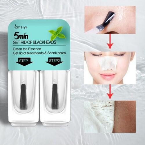Blackhead mask 2 in 1 green tea Remove blackheads Pore shrink nasal membrane fluid blackhead nose essence skin care products