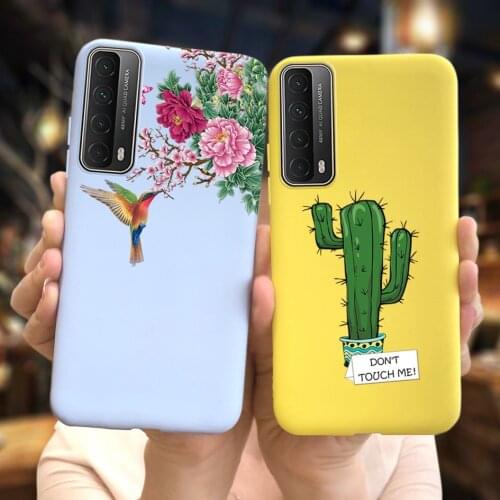 P Smart 2021 Cute Cactus Cover For Huawei P Smart 2021 PPA-LX2 TPU Case Coque For Huawei Y7A Y 7A PSmart Enjoy 20 SE Soft Fundas