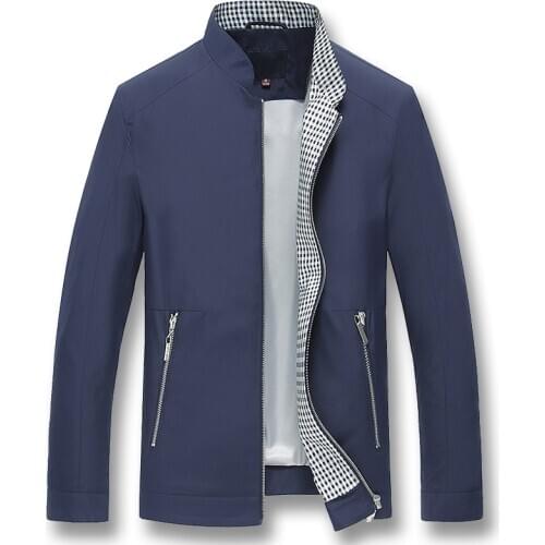 2019 Mens Businessmen Casual Jackets thin Stand collar Coat Male Slim Fitted Solid color Zipper outwear Hombre Jaqueta Masculina