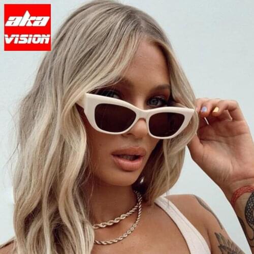 AKA VISION Luxury Cat Eye Sunglasses Women Brand Designer Eyewear Women/Men Pink Sun Glasses Women Cateye Gafas De Sol Hombre