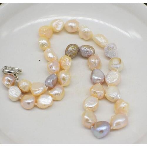 Freshwater pearl baroue multicolor 9-13mm necklace 17inch nature FPPJ for woman gift