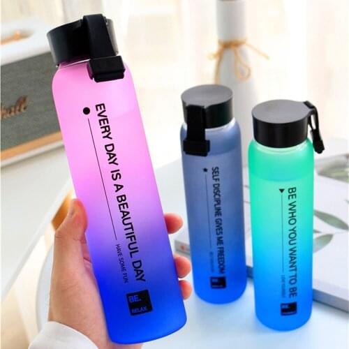 Personalized gradient color glass Harajuku style frosted cup creative water bottle portable trend men and women water cup
