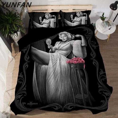 Luxury Marilyn Monroe Bedding Set Twin Queen King Double 3D Skull Hotel Bedding Set Duvet cover sets Bedclothes Home Textile