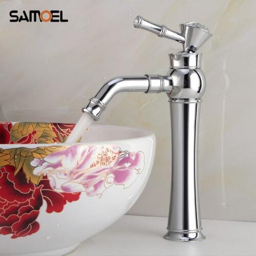 Luxury Beautiful Design Chrome Surface Brass Bathroom Sink Mixer Taps Single Handle Diamond Basin Faucet 1206C