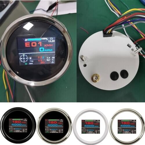 10 In 1 85mm Gauge GPS Speed Meter Odometer With GPS Antenna MPH Speedometer Tachometer Volt Oil Pressure Water Temp Fuel Level