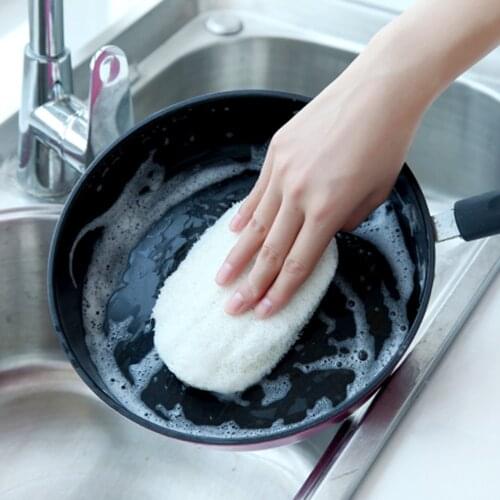 5pcs/Lot Natural Loofah Dishwashing Cloth Scrub Pad Dish Pot Easy To Clean Scrubber Sponge Kitchen Clean Brushes