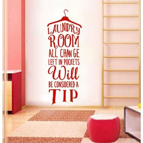Laundry Hanger Quote Wall Sticker Girls Style Home Decor Laundry Room Decoration Removable Waterproof Art Murals Poster