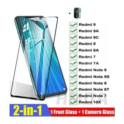 2in1 9D Protective Glass For Xiaomi Redmi 9 9A 8 8A 7 7A 10Tempered Screen Protector Redmi Note 7 8 8T 9S 9 Pro Max Glass Film