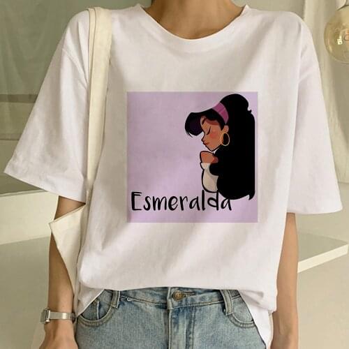 Disney Princess Esmeralda T-shirt Women 2021 New Arrivals Summer Clothing Aesthetic European Style Female Tshirt Drop ship