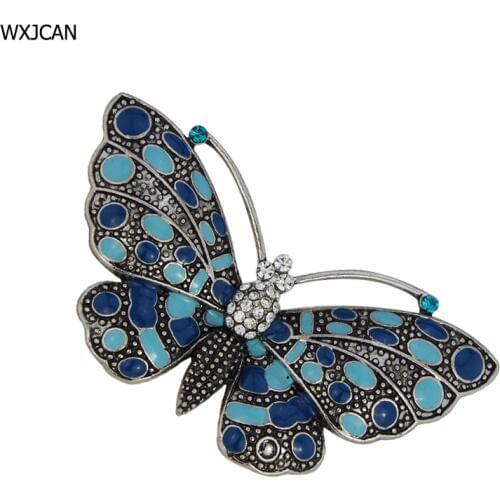 WXJCAN 2 Styles fashion enamel butterfly brooch Wedding corsage women hats suit brooches B5032